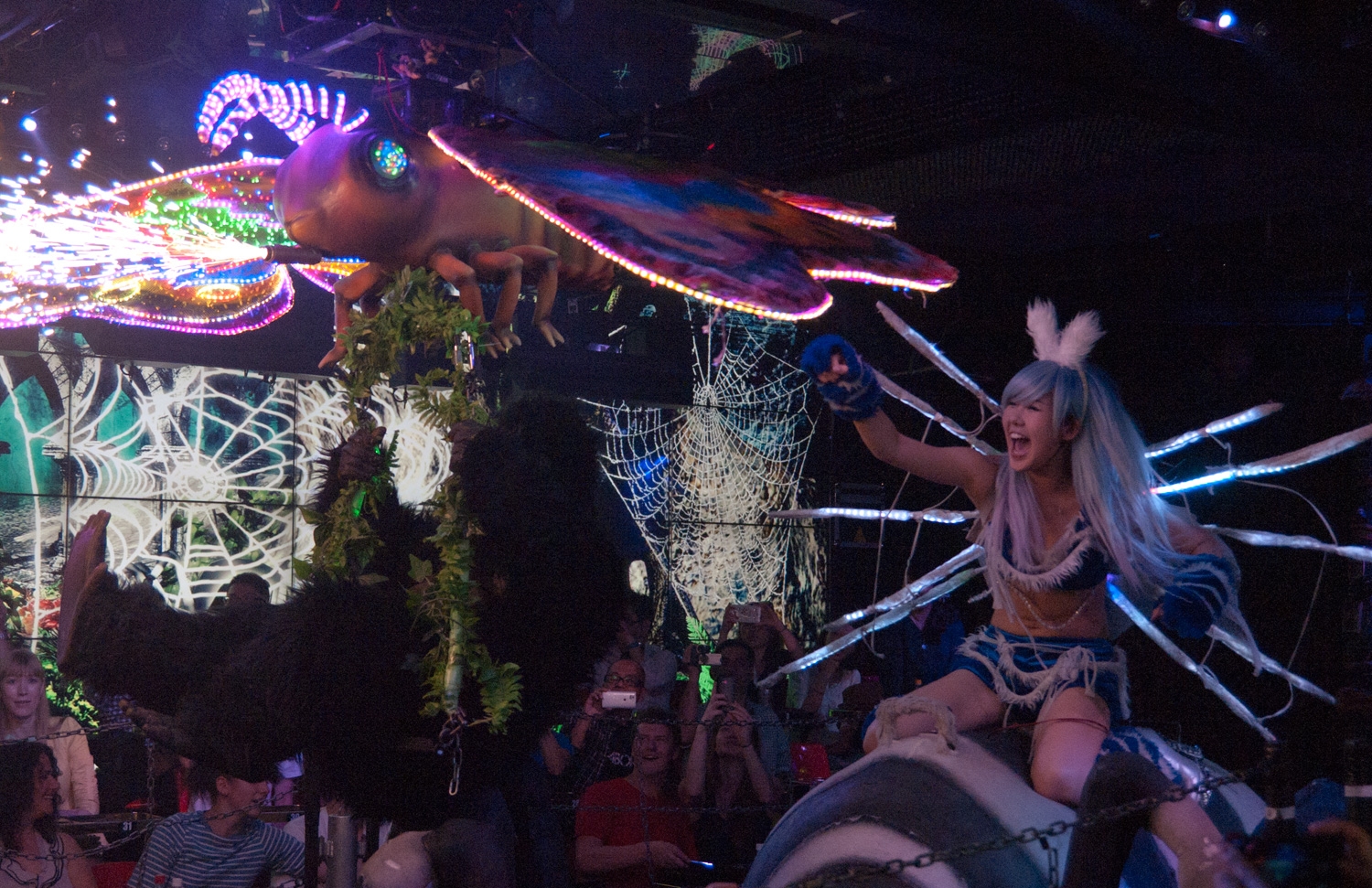 Gorilla, Moth And Spider Woman Fighting Robots