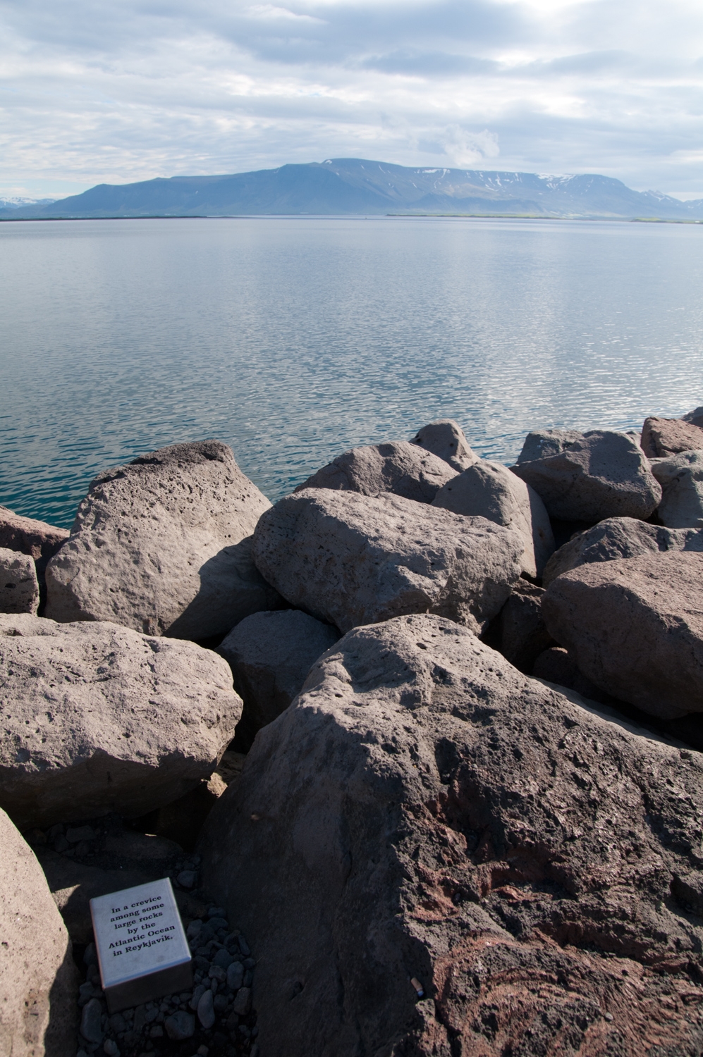 In A Crevice Among Some Large Rocks By The Atlantic Ocean In Reykjavik